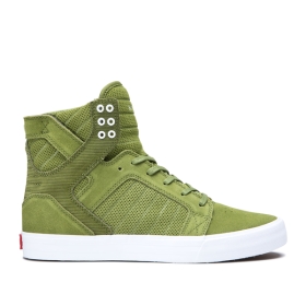 Supra Mens SKYTOP Moss/white High Top Shoes | CA-97545